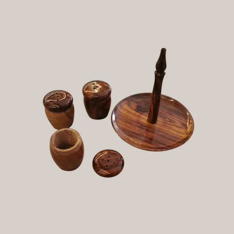 handicraft  handmade wooden salt and pepper set