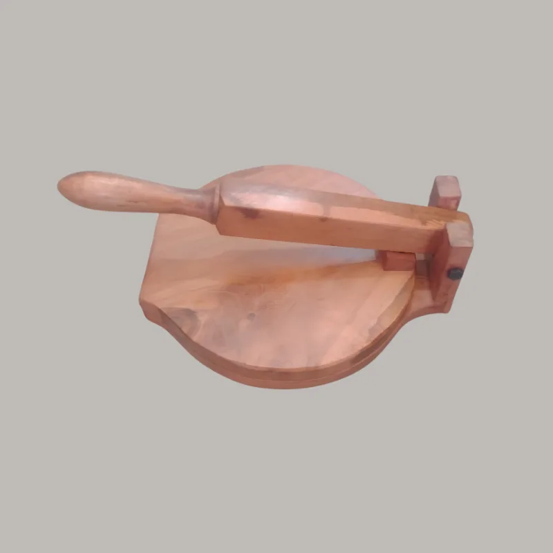 12 inch hinged wooden roti maker with a longer handle