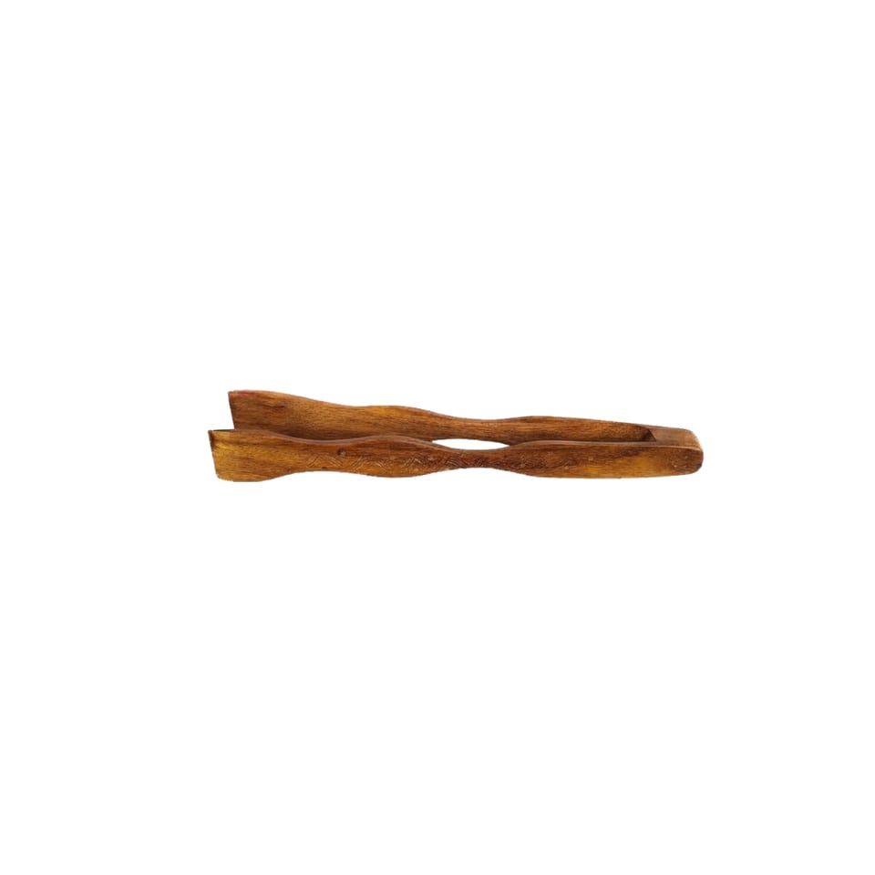 Long wooden chapati tong with a pivot in the middle